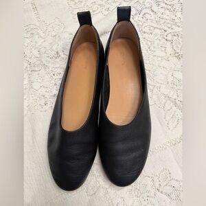 Quince Black Leather Flats